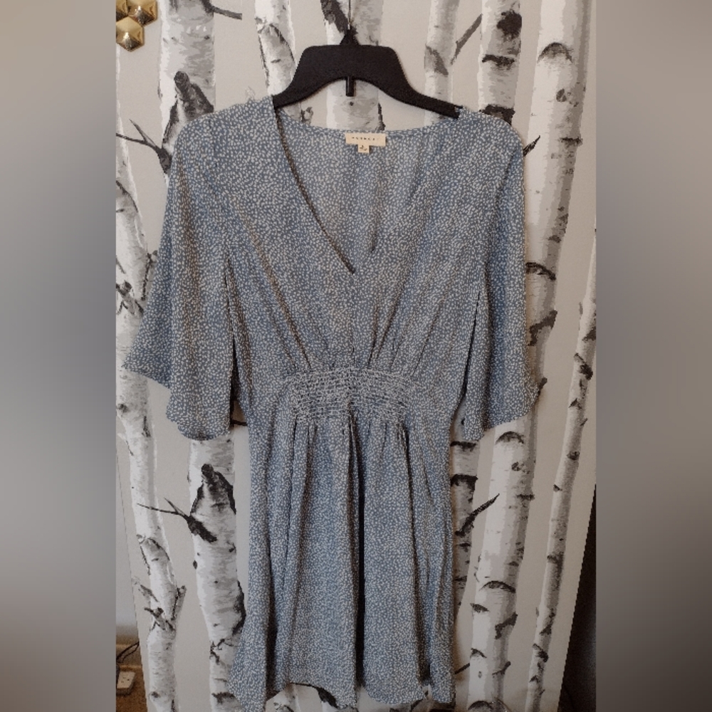 Promesa blue white spotted dress size M